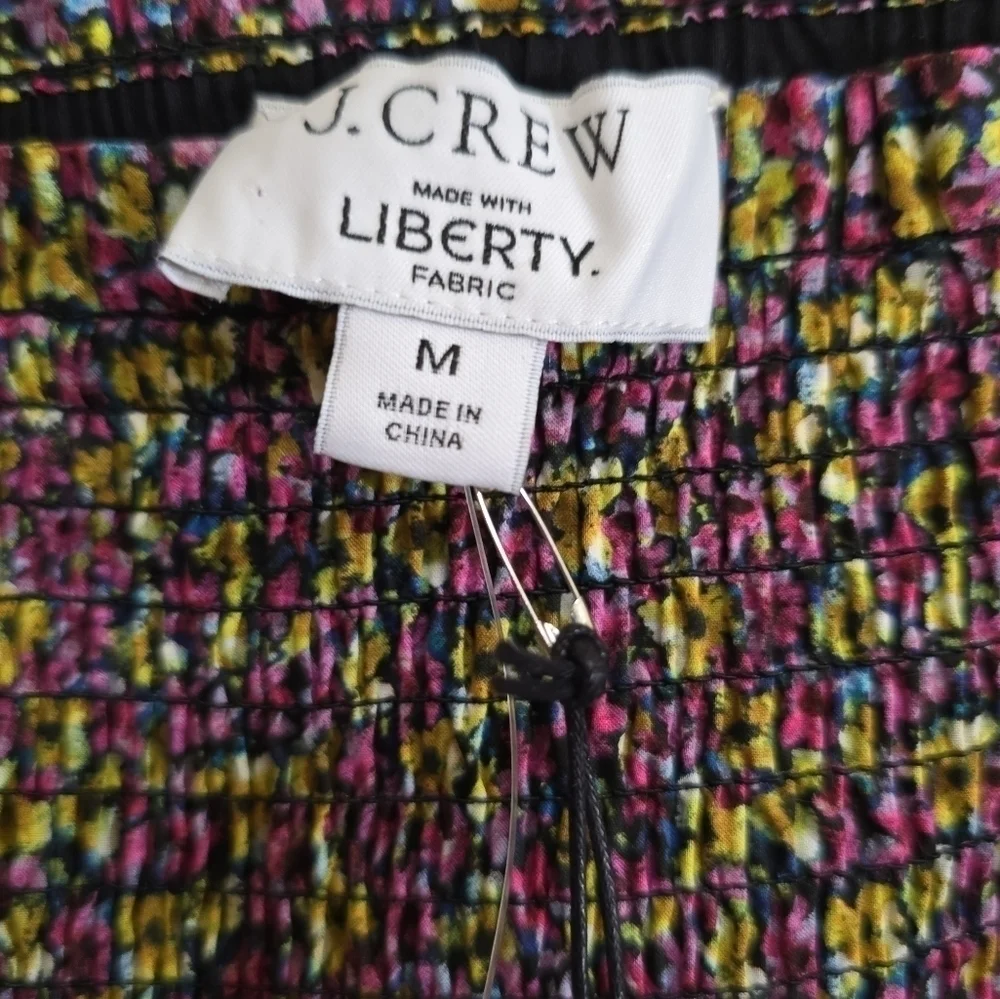 NWT J. Crew Liberty London Daydream Busy Izzy Floral Puff Sleeve Midi Dress Med